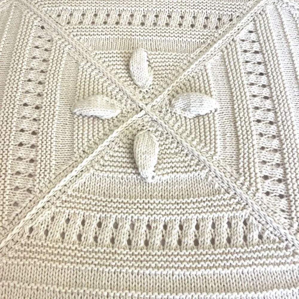 Vintage 1970s Hand Knit Queen Bedspread Blanket Set Ivory Boho Cottage Grandma